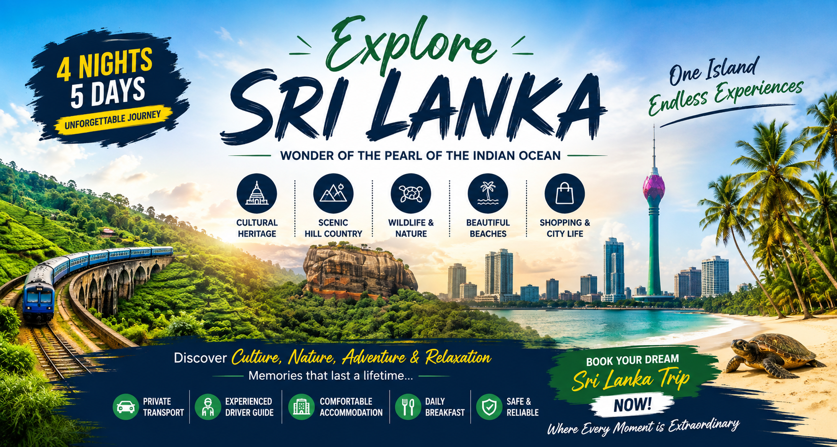 Sri Lanka 4 Nights / 5 Days Travel Package